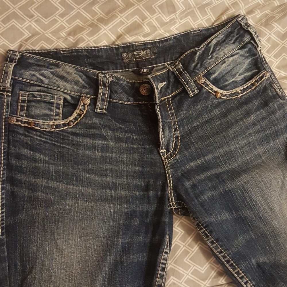 silver jeans